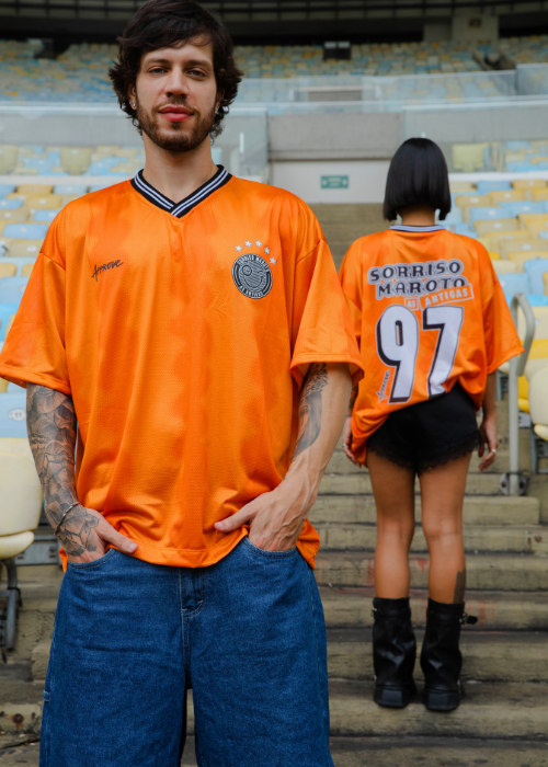 Sorriso as Antigas x Camisetas Jerseys Approve - Laranja