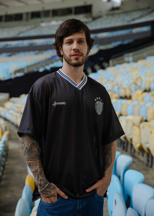 Sorriso as Antigas x Camisetas Jerseys Approve - Preta