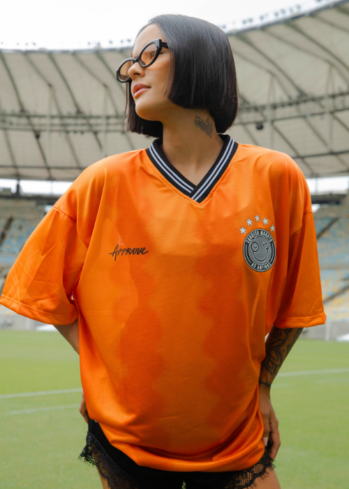 Sorriso as Antigas x Camisetas Jerseys Approve - Laranja