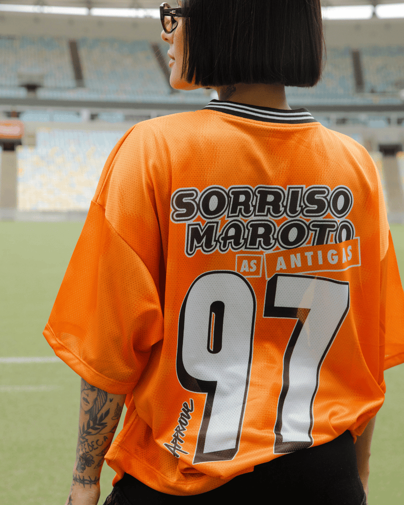 Sorriso as Antigas x Camisetas Jerseys Approve - Laranja