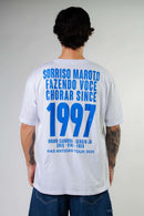 T-SHIRT SOFRENDO COM QUEM INVENTOU ISSO - AZUL