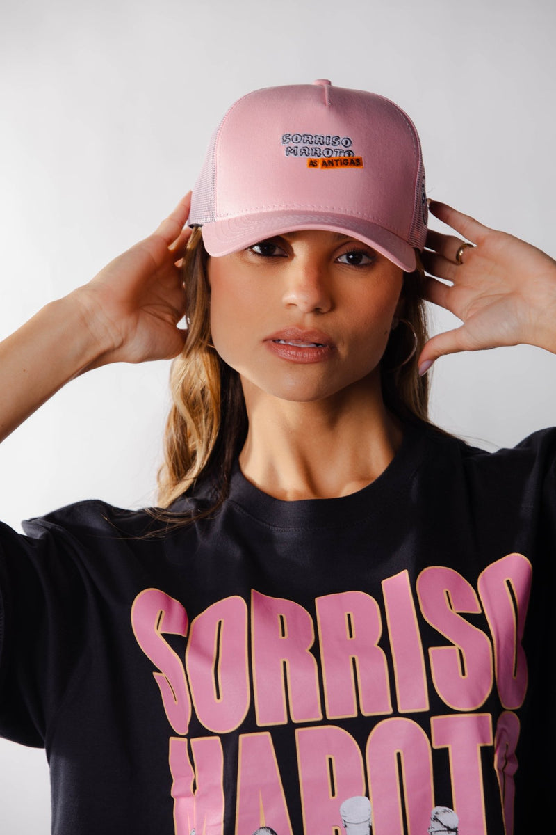 BONÉ TRUCKER AS ANTIGAS - ROSA CLARO