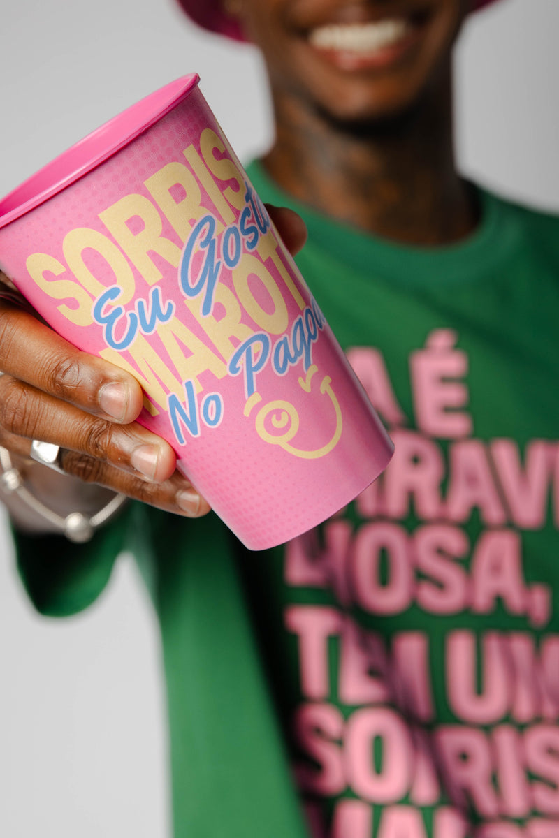 COPO ECOLABEL SORRISO EU GOSTO NO PAGODE - ROSA