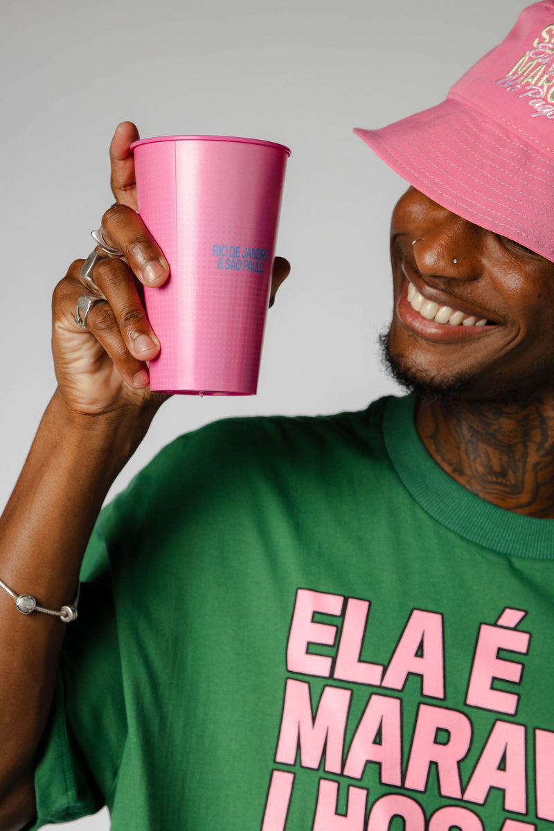 COPO ECOLABEL SORRISO EU GOSTO NO PAGODE - ROSA