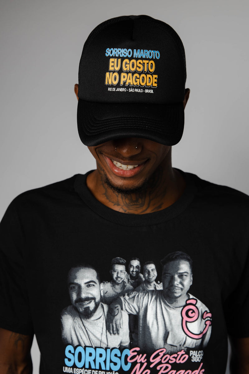 BONÉ TRUCKER SORRISO EU GOSTO NO PAGODE