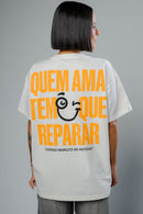 T-SHIRT QUEM AMA TEM QUE REPARAR BRANCO