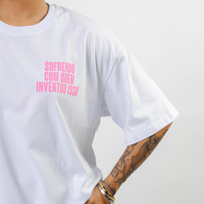 T-SHIRT SORRISO MAROTO 1997 - ROSA E BRANCO